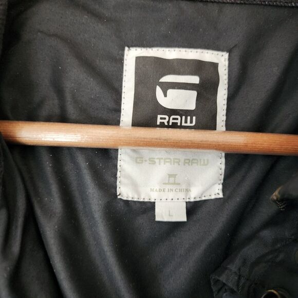 G Star Raw Jacket Mens Large Black Nylon Overshirt G-Star Recolite Tactical - Picture 6 of 13